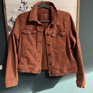 Sonoma Distressed Jean Jacket Rust Orange